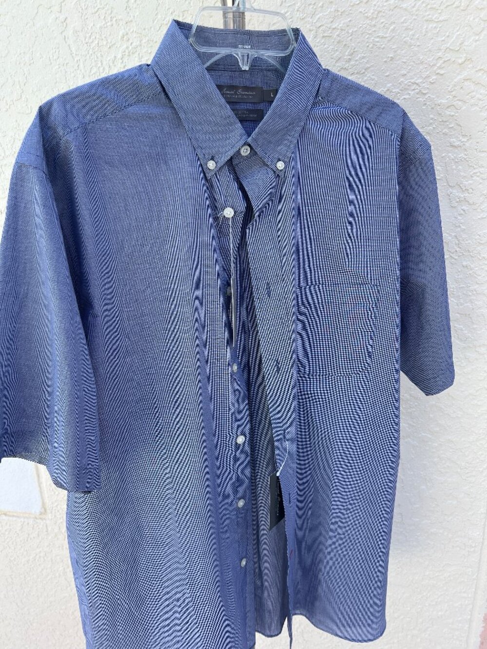 Men's short sleeve cotton office shirt - Daniel Cremieux - size L - NWT